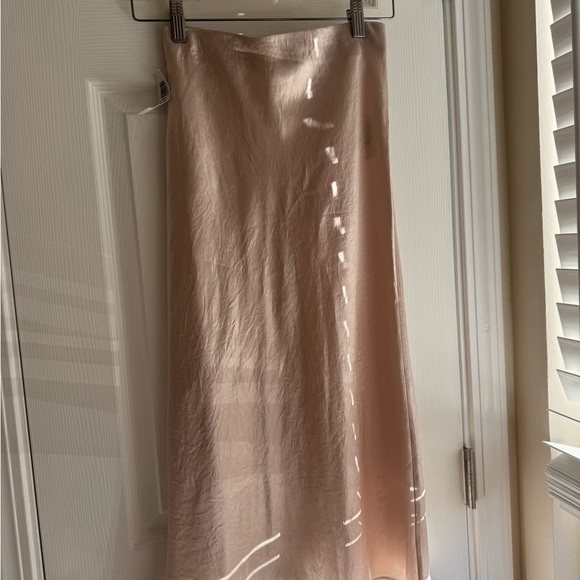 Aritzia Midi Satin Slip Dress in Pearly Pink White - Picture 2 of 10
